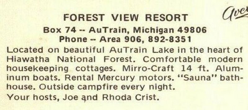 Northern Nights Resort (Crists Forest View Resort) - Vintage Postcard